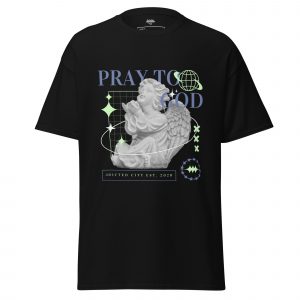 Pray to God Angel Graphic T-Shirt – Divine Style with a Powerful Message