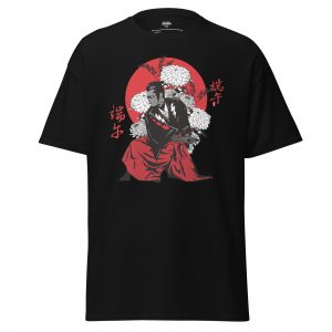 Kneeling Japanese Man Graphic T-Shirt – A Tribute to Tradition and Nature
