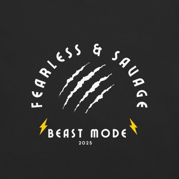 Fearless and Savage Beast Mode Graphic T-Shirt - Image 2