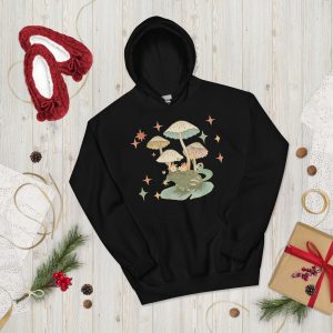 Frog and Mushroom Graphics Hoodie