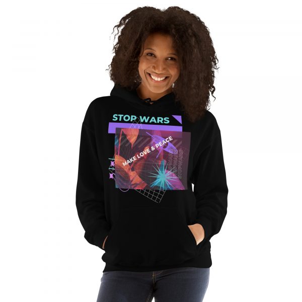 Custom Made Hoodie – Stop Wars, Make Love & Peace Unisex Hoodie - Image 10