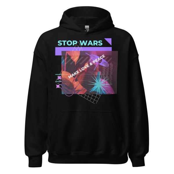 Custom Made Hoodie – Stop Wars, Make Love & Peace Unisex Hoodie - Image 12