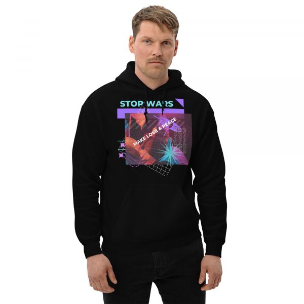 Custom Made Hoodie – Stop Wars, Make Love & Peace Unisex Hoodie - Image 13