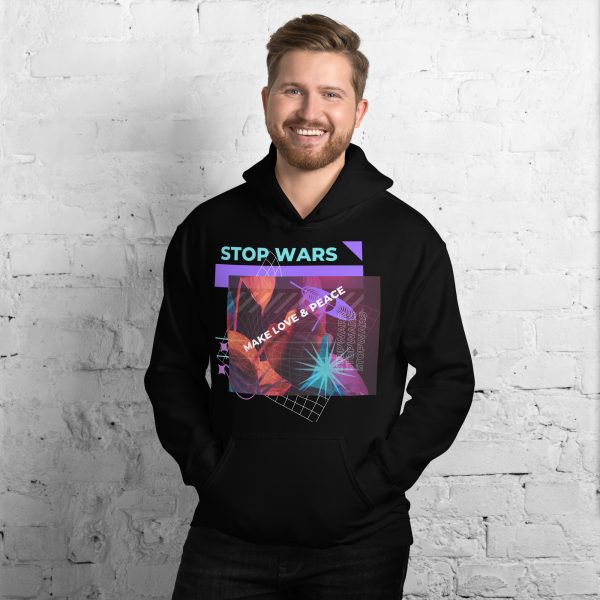 Custom Made Hoodie – Stop Wars, Make Love & Peace Unisex Hoodie - Image 15