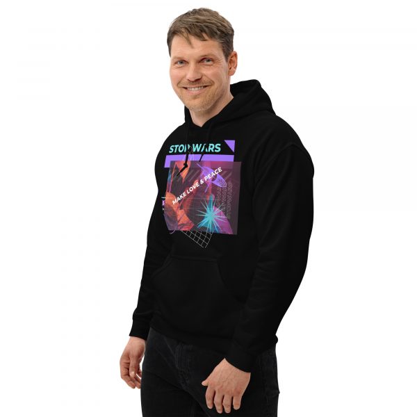 Custom Made Hoodie – Stop Wars, Make Love & Peace Unisex Hoodie - Image 3