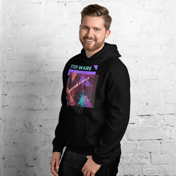 Custom Made Hoodie – Stop Wars, Make Love & Peace Unisex Hoodie - Image 4