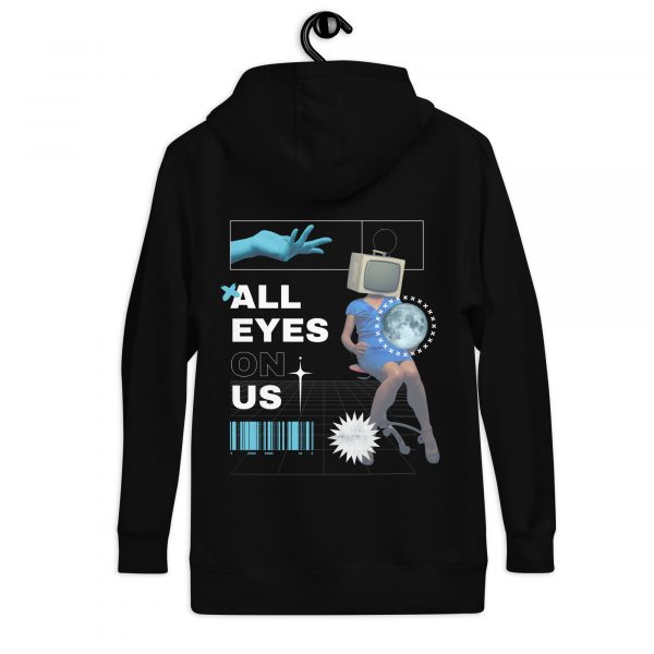 "All Eyes On Us" Modern Graphic Hoodie – Bold Streetwear for the Fearless
