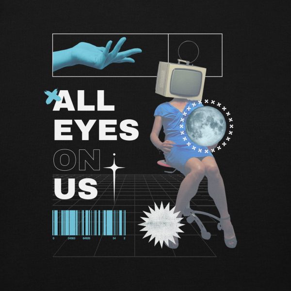 "All Eyes On Us" Modern Graphic Hoodie – Bold Streetwear for the Fearless - Image 2
