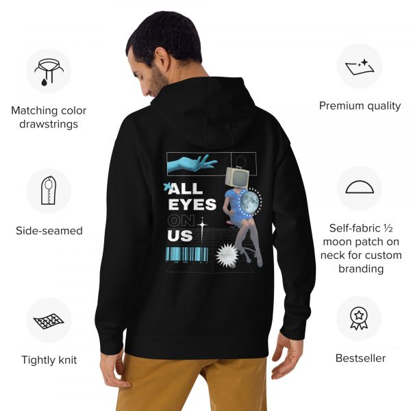 "All Eyes On Us" Modern Graphic Hoodie – Bold Streetwear for the Fearless - Image 6