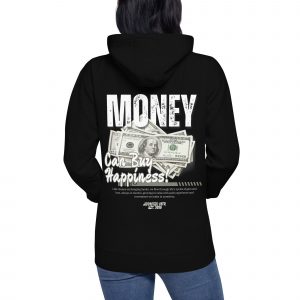 "Money Can Buy Happiness" Modern Graphic Hoodie