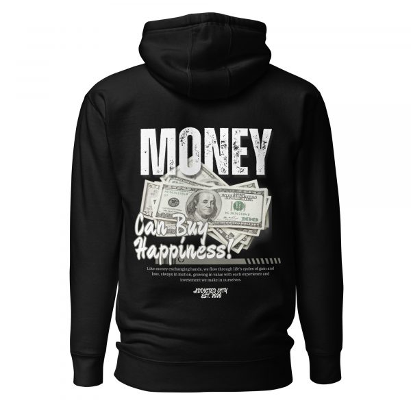 "Money Can Buy Happiness" Modern Graphic Hoodie - Image 2