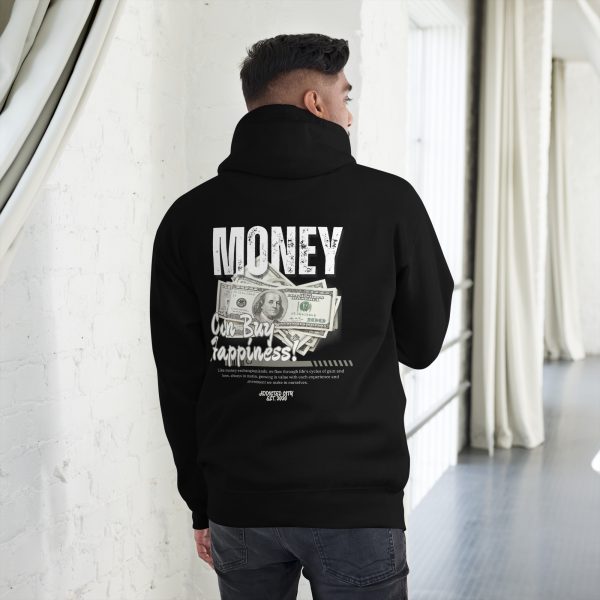 "Money Can Buy Happiness" Modern Graphic Hoodie - Image 3
