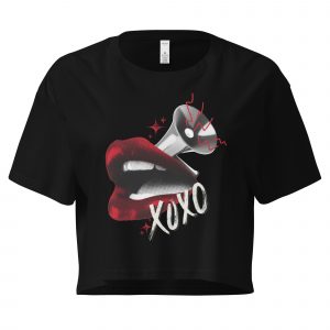 Mouth & Mega Horn Graphic Crop Top