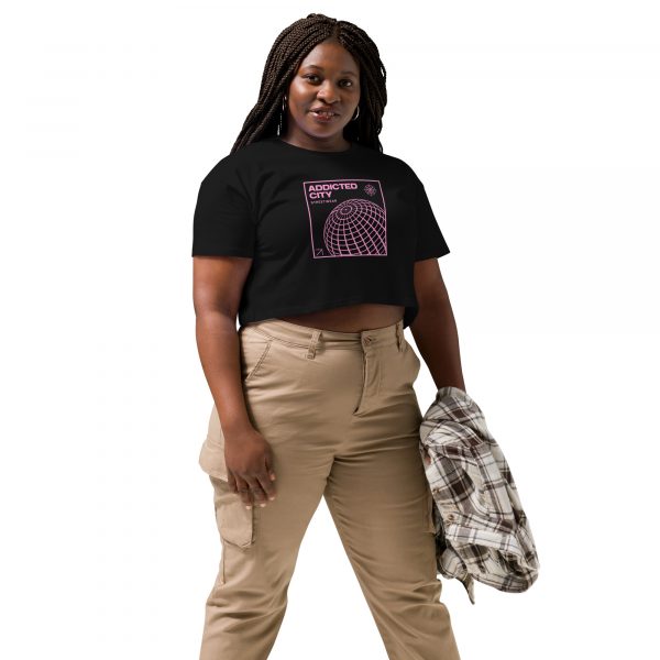 Addicted City Pink Graphic Crop Top - Image 3