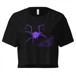 Purple Daddy Long Legs Spider Crop Top