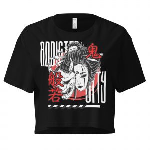 Japanese Couple Graphic Crop Top