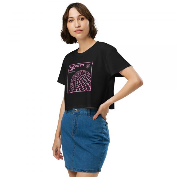 Addicted City Pink Graphic Crop Top - Image 4