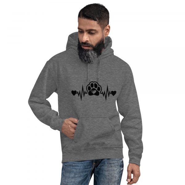 Addicted City Heartbeat Dog Paw Hoodie - Graphic Sweatshirt for Dog Lovers, Comfortable & Stylish - Image 9