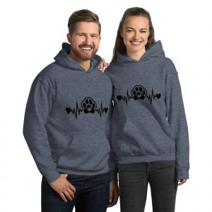 Addicted City Heartbeat Dog Paw Hoodie - Graphic Sweatshirt for Dog Lovers, Comfortable & Stylish