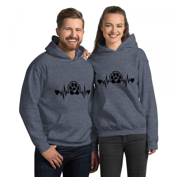 Addicted City Heartbeat Dog Paw Hoodie - Graphic Sweatshirt for Dog Lovers, Comfortable & Stylish