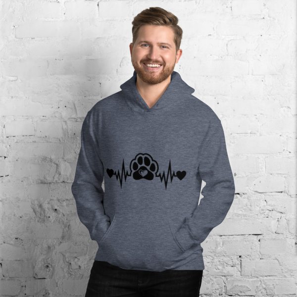 Addicted City Heartbeat Dog Paw Hoodie - Graphic Sweatshirt for Dog Lovers, Comfortable & Stylish - Image 7