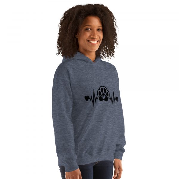Addicted City Heartbeat Dog Paw Hoodie - Graphic Sweatshirt for Dog Lovers, Comfortable & Stylish - Image 3