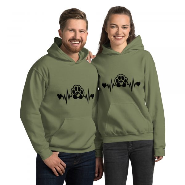 Addicted City Heartbeat Dog Paw Hoodie - Graphic Sweatshirt for Dog Lovers, Comfortable & Stylish - Image 18