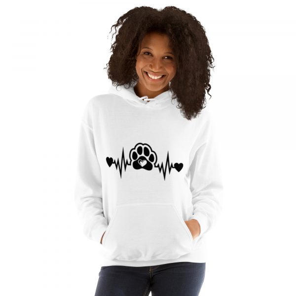 Addicted City Heartbeat Dog Paw Hoodie - Graphic Sweatshirt for Dog Lovers, Comfortable & Stylish - Image 16